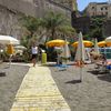 Italy, Campania, Meta beach, pathway