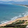 Italy, Campania, Paestum beach, aerial view