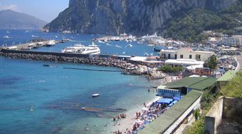 Italy, Capri, Marina Grande beach