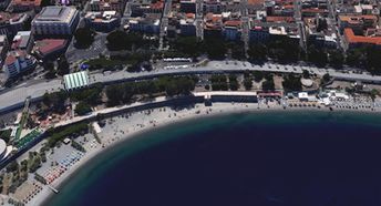 Italy, Lido Reggio Calabria beach, aerial view