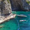 Italy, Marina di Praia beach, concrete embarkment