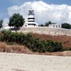 Italy, Monasterace Marina beach, lighthouse