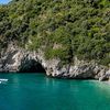 Italy, Recommone Bay beach, cave