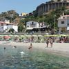 Italy, San Lucido beach, view from water