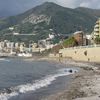 Italy, Torrione beach, view to Salerno