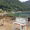 Dominica, Soufriere beach, photo bench