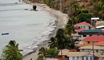 Dominica, St. Joseph beach, mushroom rock