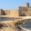 Italy, Calabria, Le Castella beach, castle