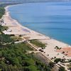 Italy, Calabria, Marina di Sibari beach, aerial view