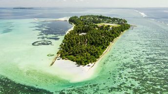 Maldives, Faafu, Magoodhoo, Bikini beach