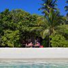 Maldives, Lhaviyani, Komandoo beach, view from water