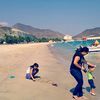 UAE, Fujairah beach, wet sand