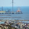 USA, Texas, Galveston beach, adventure park