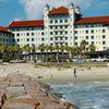 USA, Texas, Galveston beach, Galvez hotel