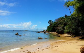 Brazil, Morro de Sao Paulo, Praia Ponta da Pedra beach