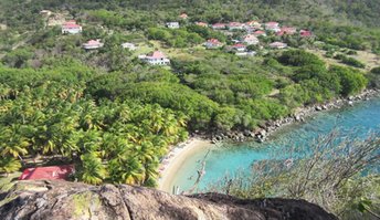 Guadeloupe, Les Saintes, Pain de Sucre beach, view from top
