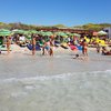 Italy, Apulia, Baia Verde beach, view from water