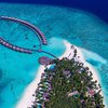 Maldives, Dhaalu atoll, Sun Aqua Vilu Reef island, aerial view