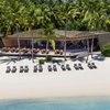 Maldives, Dhaalu, Vommuli island, beach, view from water