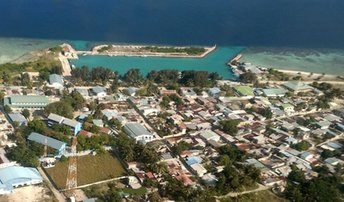 Maldives, Thaa, Thimarafushi island, aerial view