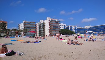 Spain, Costa Barcelona, Malgrat de Mar beach