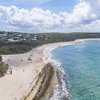 Guadeloupe, Grande Terre, Anse a la Gourde beach, aerial view