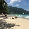 Seychelles, Mahe, Beau Vallon beach, tree shade