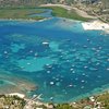 Grenada, Carriacou, Tyrell Bay beach, aerial view