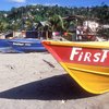 Grenada, Gouyave beach, boat
