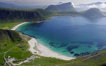 Норвегия, Лофотены, Пляж Haukland