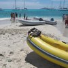 Tobago Cays, Baradal island, beach, boats