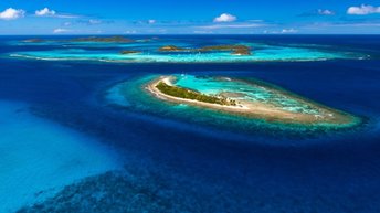 Tobago Cays, Petit Tabac island, aerial view
