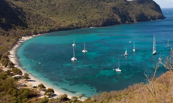 Union Island, Chatham Bay beach, view from top