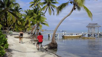 Belize, Ambergris Caye, San Pedro beach, bicycles