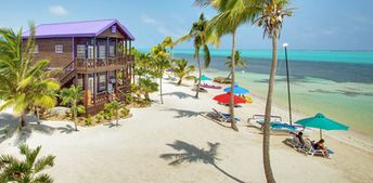 Belize, Ambergris Caye, X'Tan Ha beach, hut