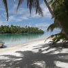Cook Islands, Aitutaki atoll, One Foot island (Tapuaetai motu), boat