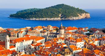 Croatia, Dubrovnik, Lokrum island, view from Old Town