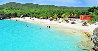 Curacao, Knip Bay beach, view from water