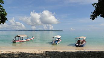 India, Andaman, Neil Island, Bharatpur beach, boats