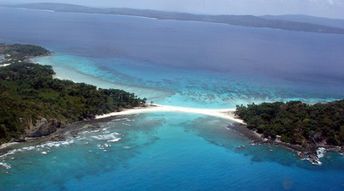 India, Big Andaman isl, Ross & Smith beach, aerial view