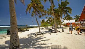 Samoa, Upolu, Salamumu beach, palms