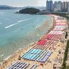 South Korea, Busan, Haeundae beach, view from top