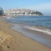 South Korea, Busan, Haeundae beach, wet sand