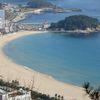 South Korea, Busan, Songjeong beach, view from top