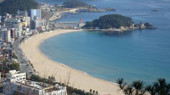 South Korea, Busan, Songjeong beach, view from top