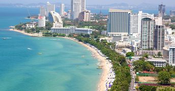 Thailand, Pattaya beach, aerial view