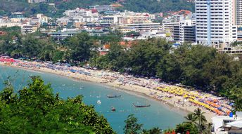 Thailand, Phuket, Patong beach, aerial view