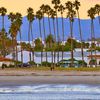 USA, California, Santa Barbara, East Beach, palms