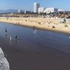 USA, California, Santa Monica beach, view to west