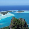 French Polynesia, Maupiti, Motu Pitiahe beach, aerial